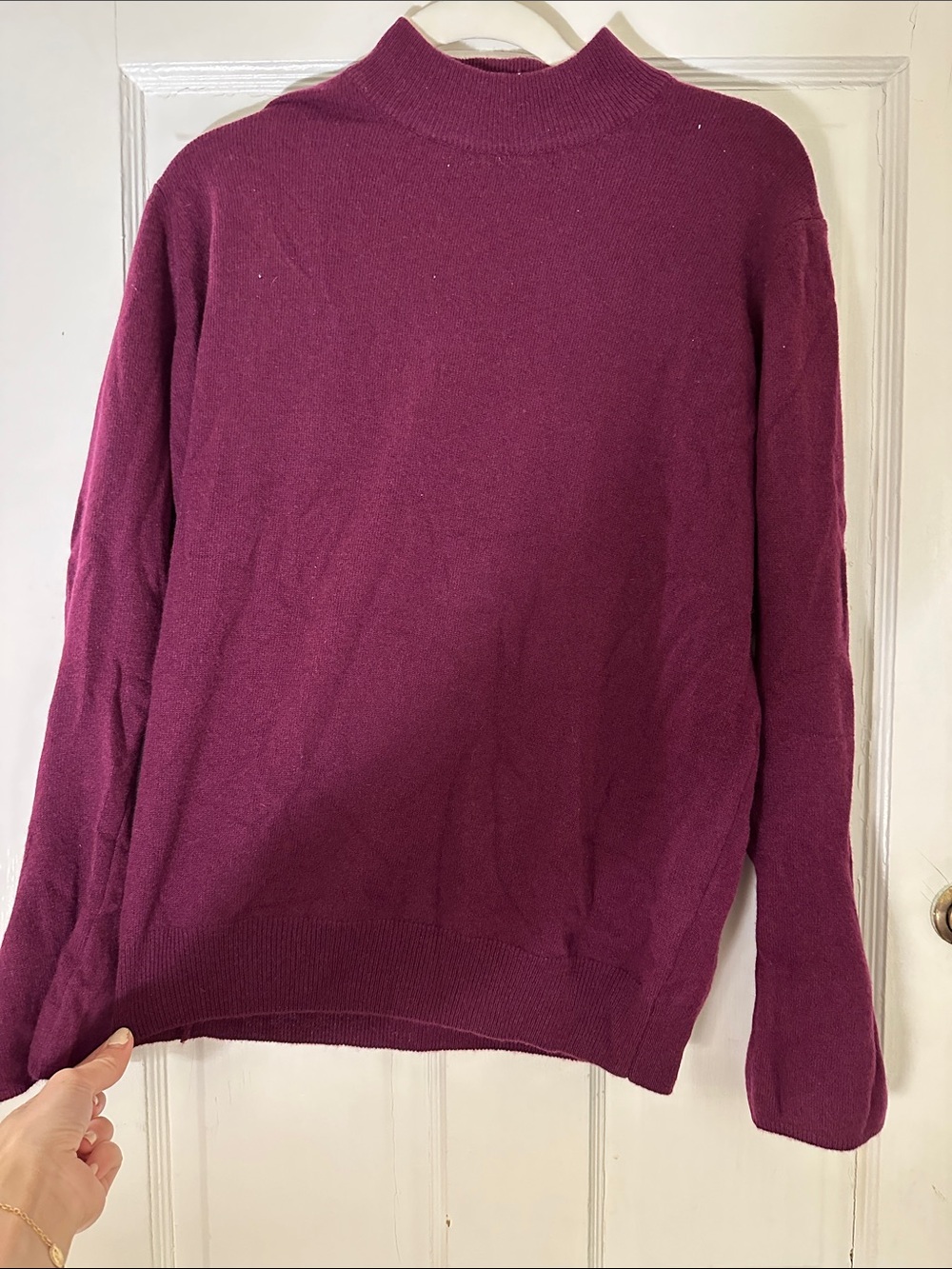 Saks Fifth Ave Women’s Mock Neck Sweater in Berry, Cashmere